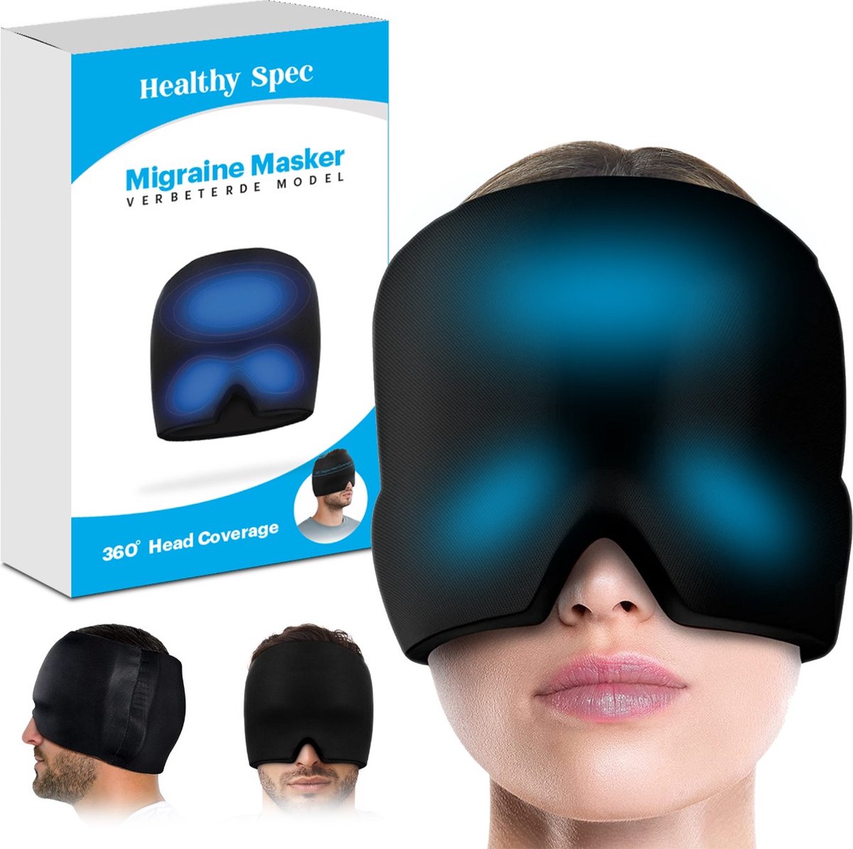 Healthy Spec migraine masker met warm en koud therapie voor hoofdpijn en ontspanning