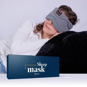 Slowwave Bluetooth slaapmasker met ingebouwde speakers gebruikt tijdens het slapen