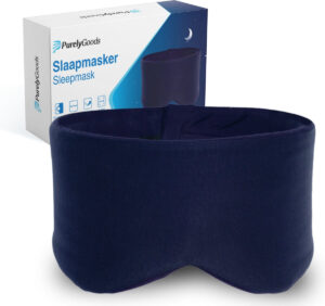 PurelyGoods katoenen slaapmasker voor gevoelige huid met ademend materiaal en verstelbare band